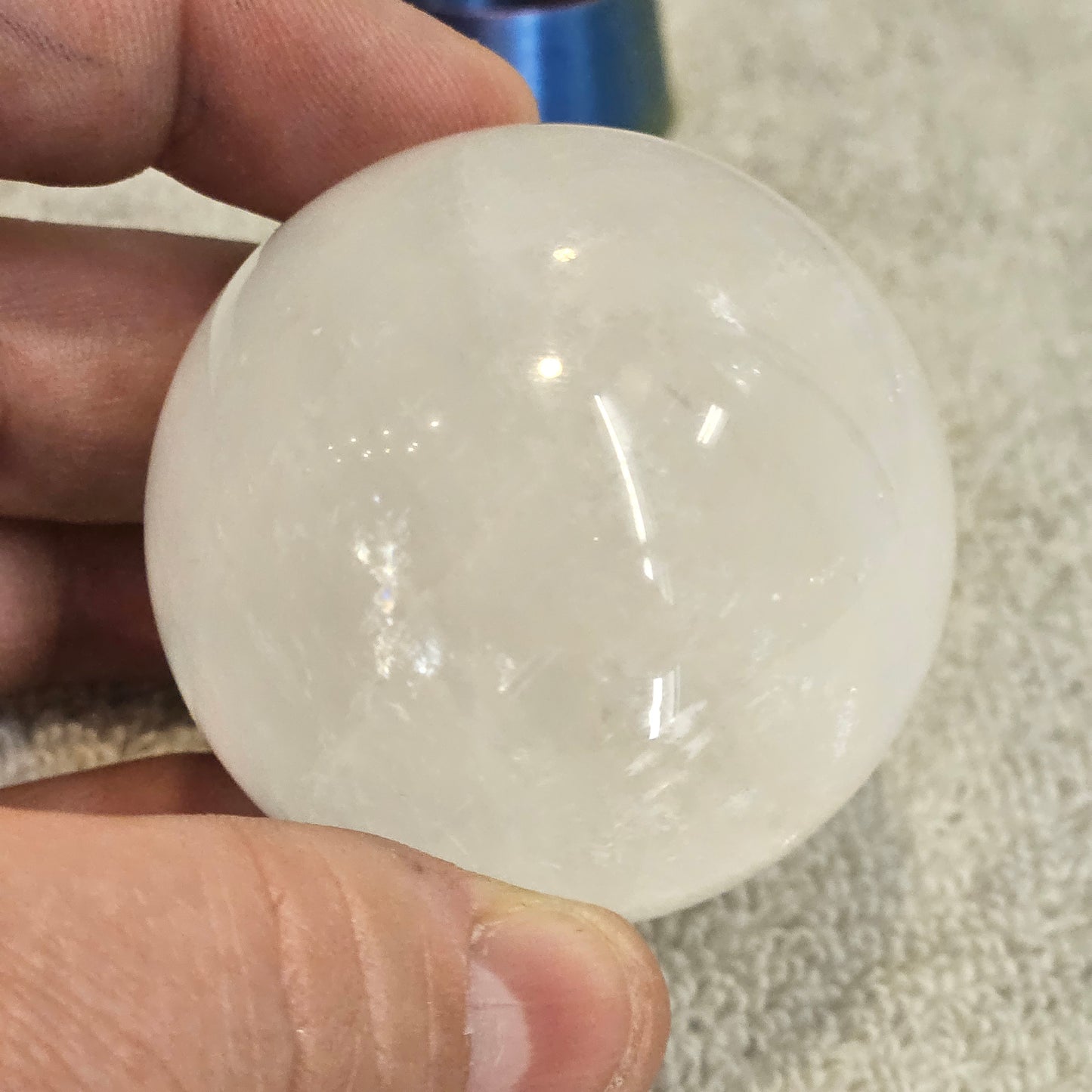 White Calcite Sphere
