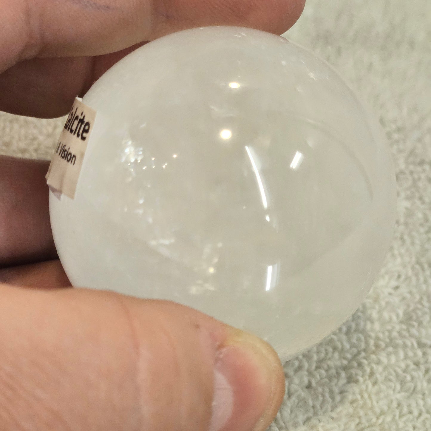 White Calcite Sphere